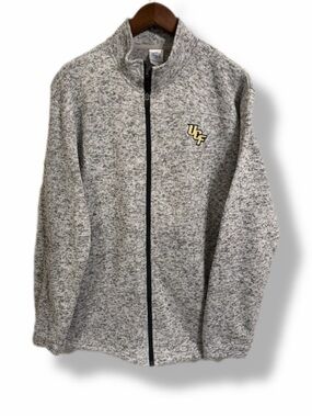 UCF Knights Full Zip Jacket Rivalry Threads Gray Fleece Embroidered L